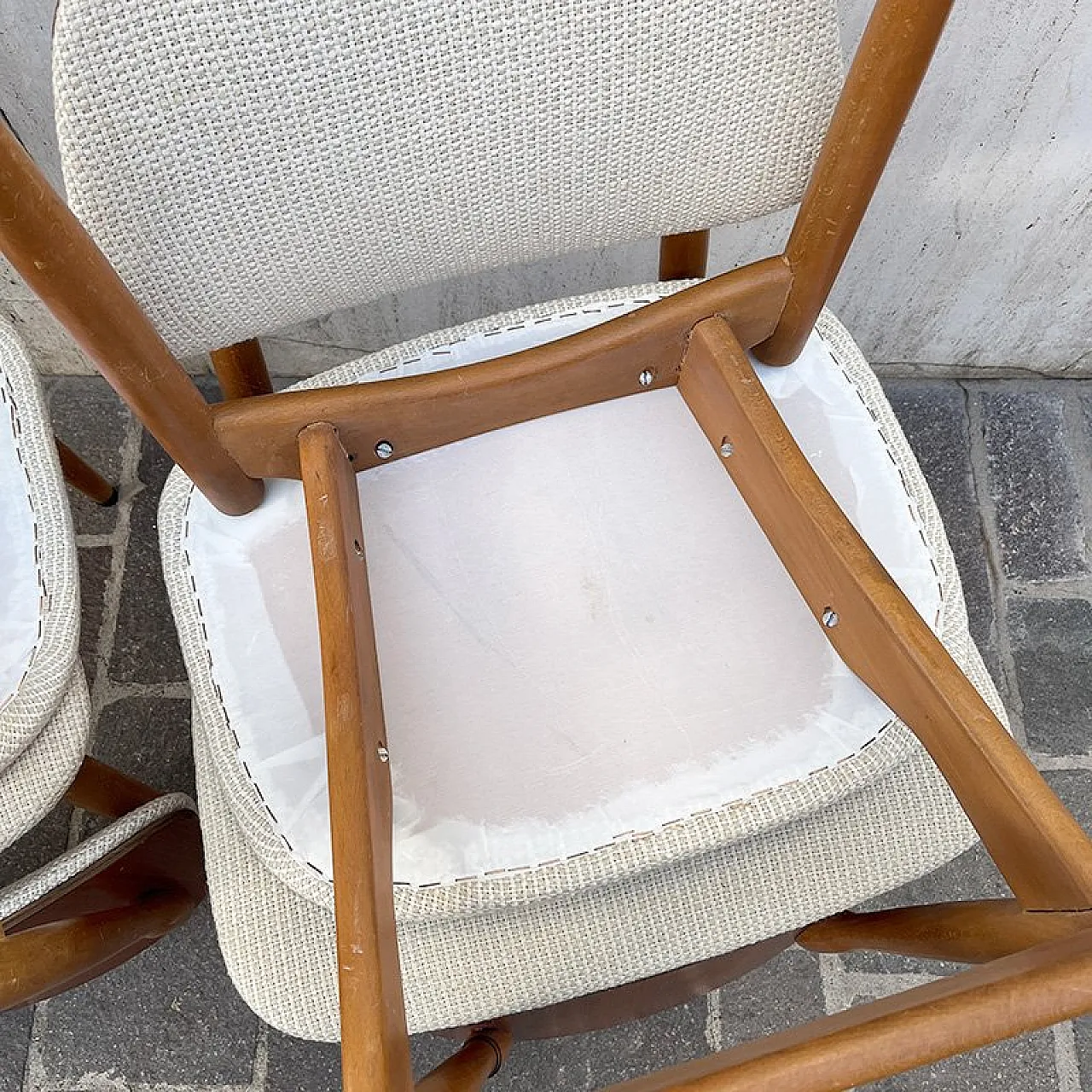 Upholstered Teak Chairs, Italy, 1960s, Set of 4 8