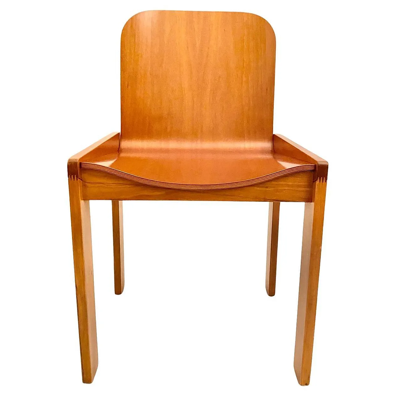 6 Dining chairs in walnut & cherry by Tobia Scarpa for Molteni, 1970s 30