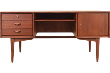 Mid-Century Teak Desk by Franz Ehrlich for Deutsche Werkstätten Heller