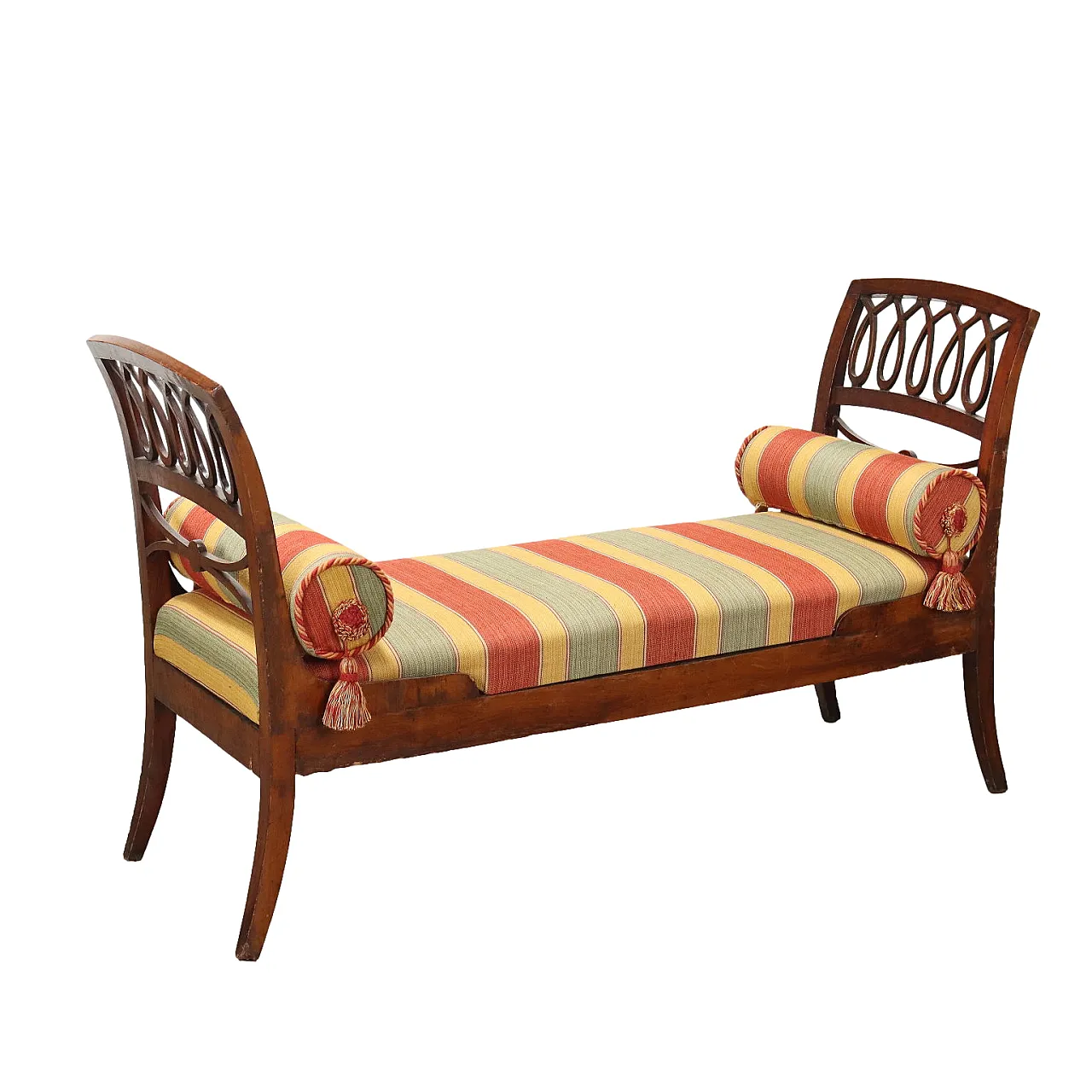 Empire sofa in cherry wood and fabric, 19th century 1