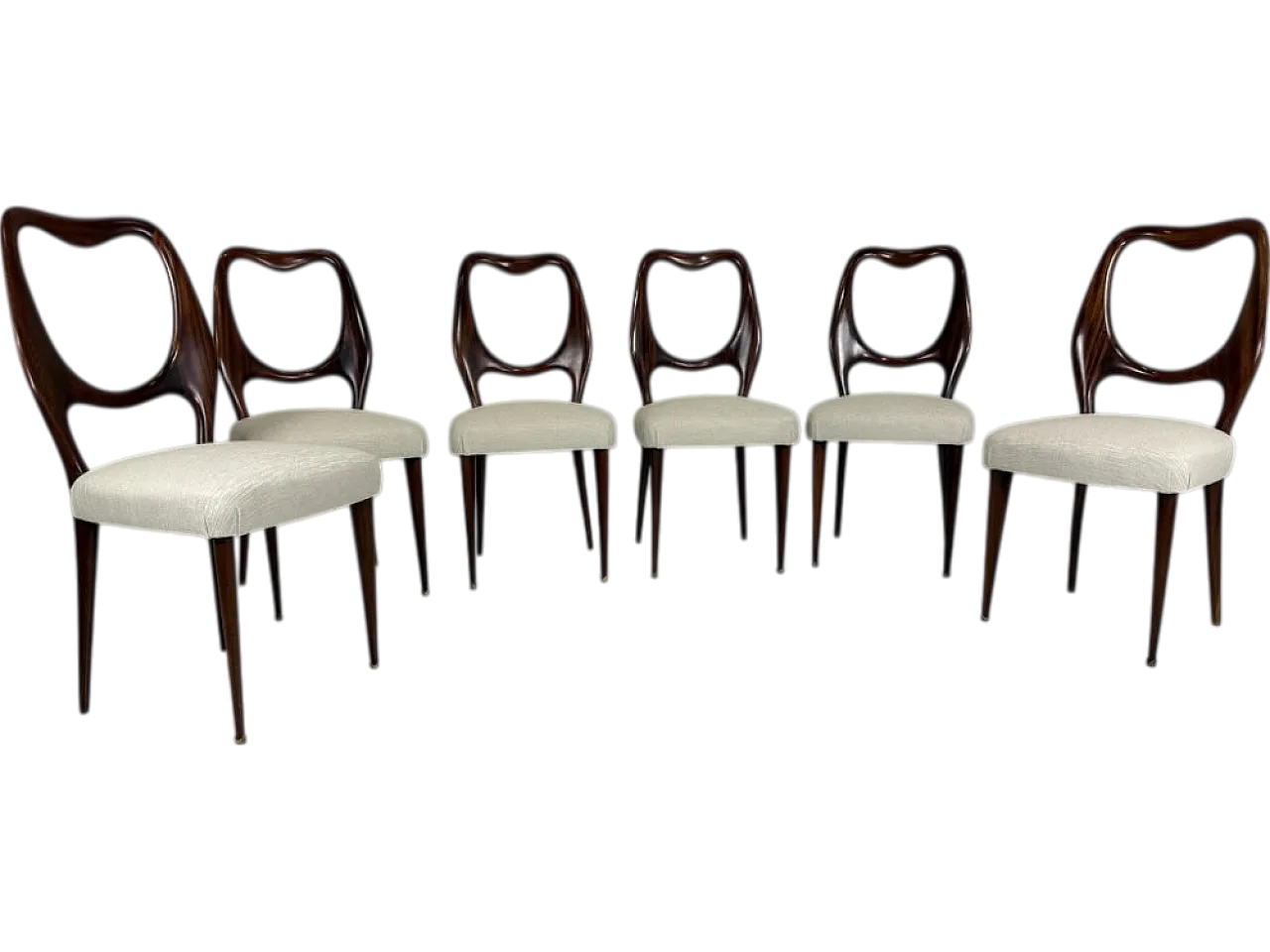 6 chairs attributed to Vittorio Dassi, 1950s 10