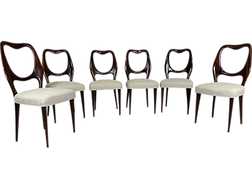 6 chairs attributed to Vittorio Dassi, 1950s