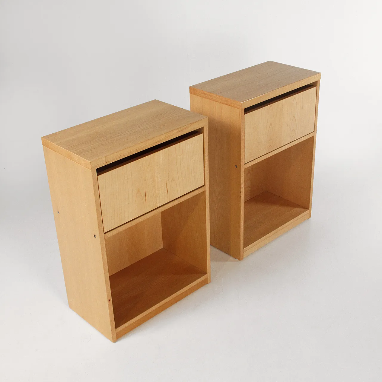 Pair of ash bedside tables, 1970s 2