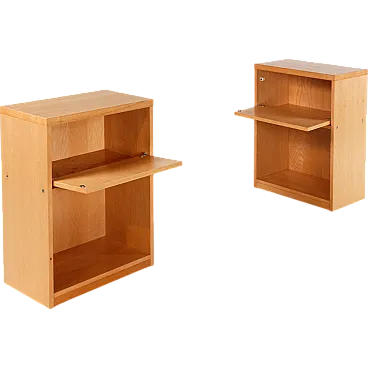 Pair of ash bedside tables, 1970s