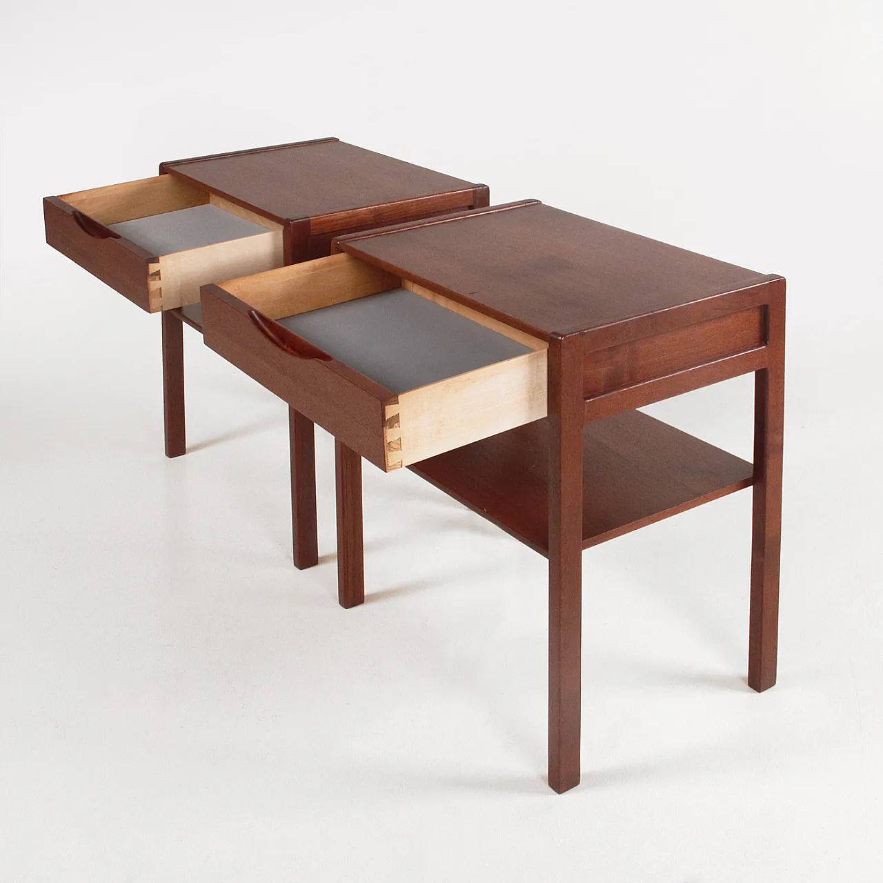 Pair of teak bedside tables, 1960s 8