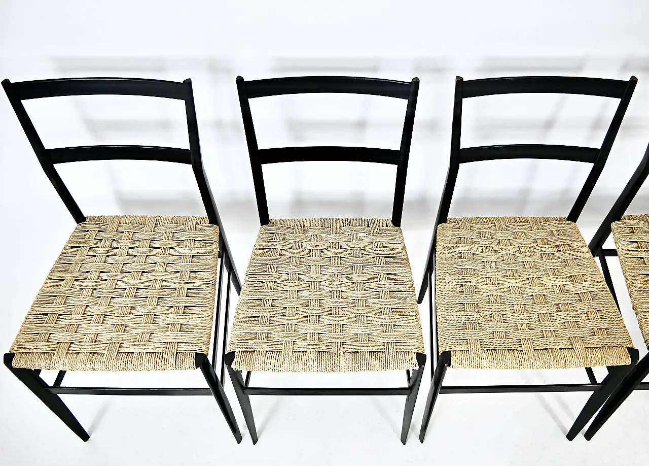 6 "Superleggera" Chairs by Gio Ponti for Cassina, 1950s 8