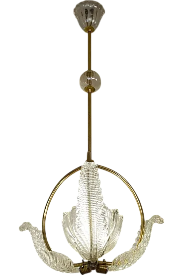 Lampada in vetro di Murano di Barovier & Toso, anni '30