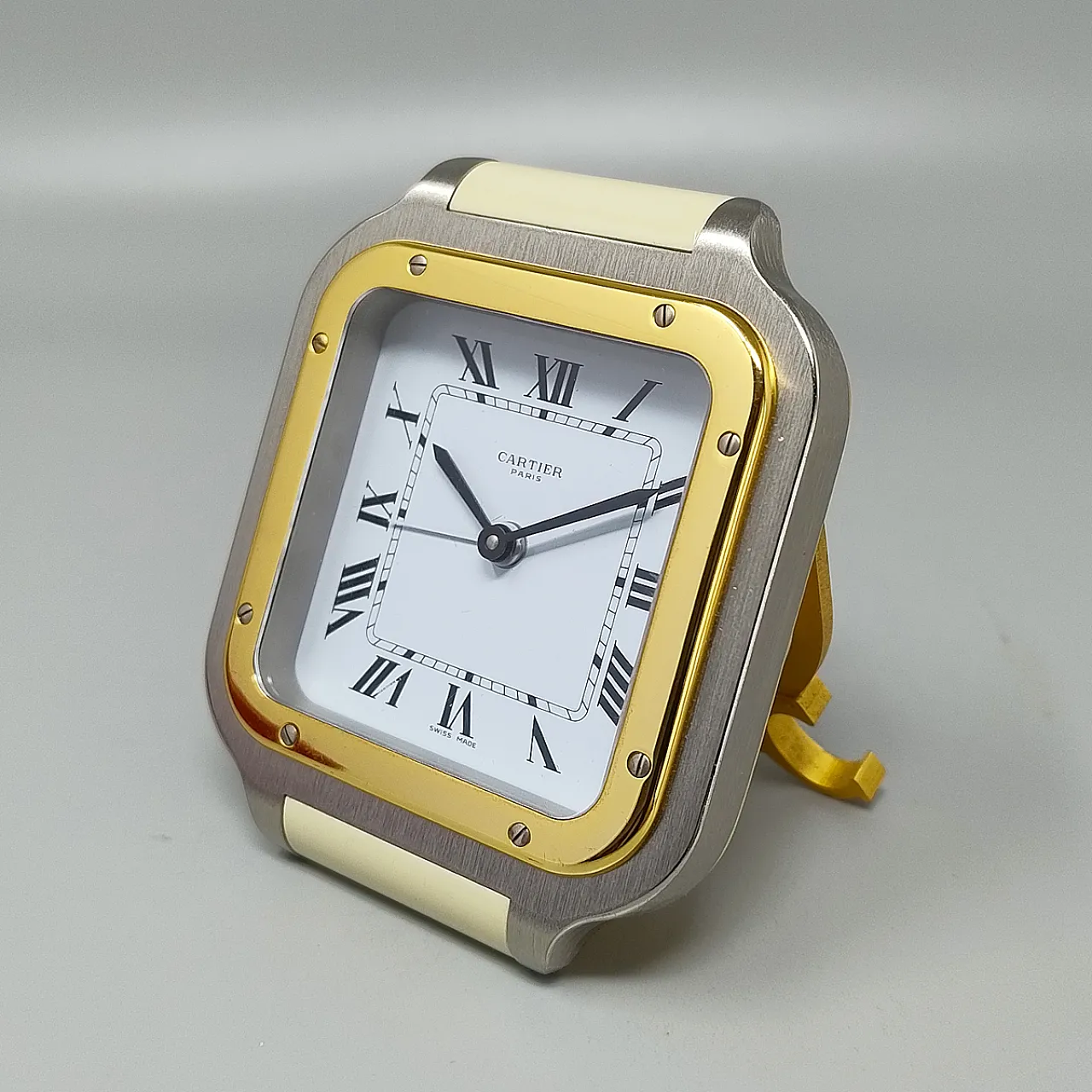 Cartier Santos Alarm Clock Penduclette, Swiss, 1980s 4