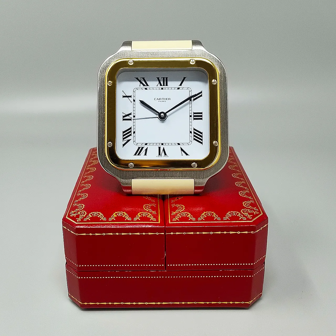 Cartier Santos Alarm Clock Penduclette, Swiss, 1980s 7