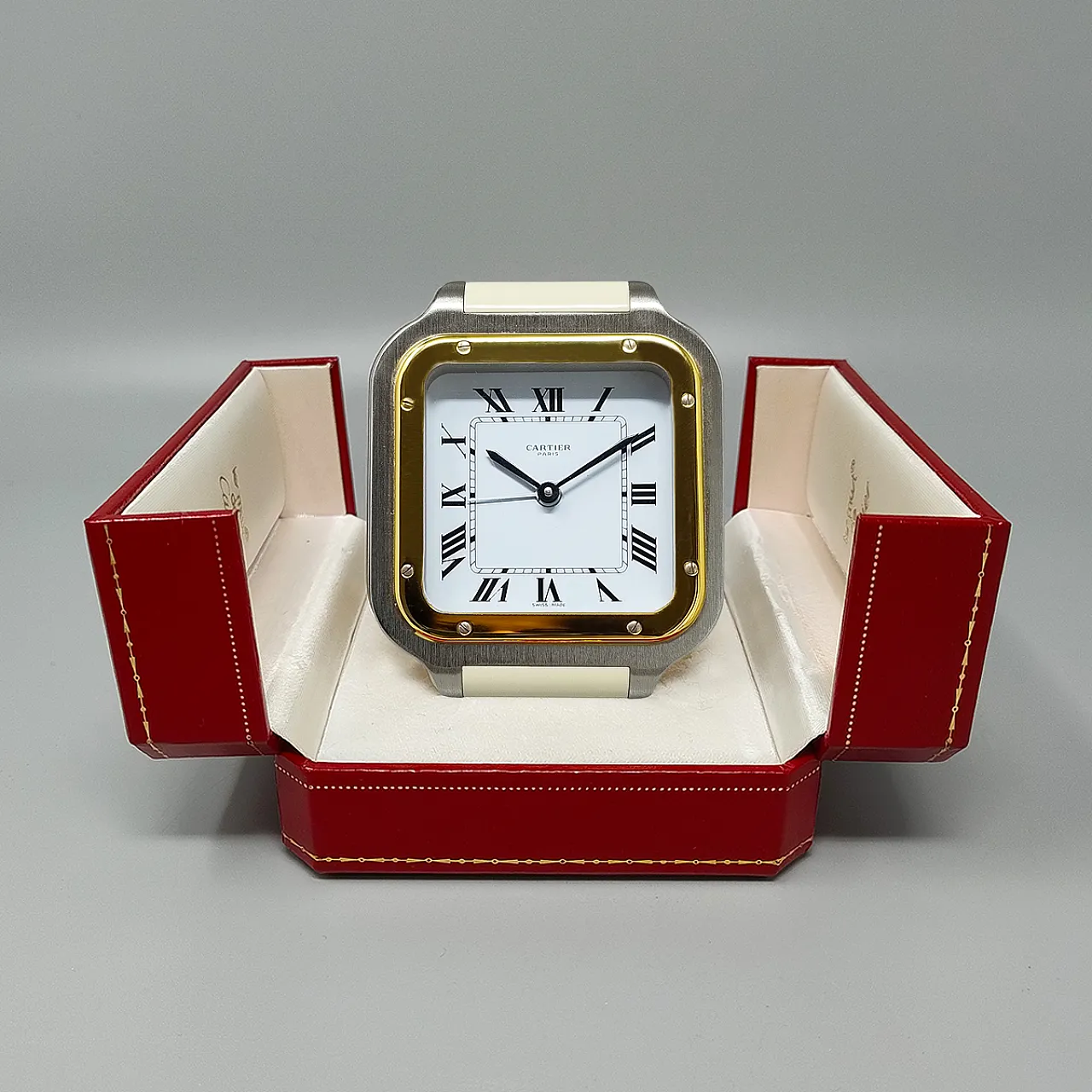 Cartier Santos Alarm Clock Penduclette, Swiss, 1980s 8