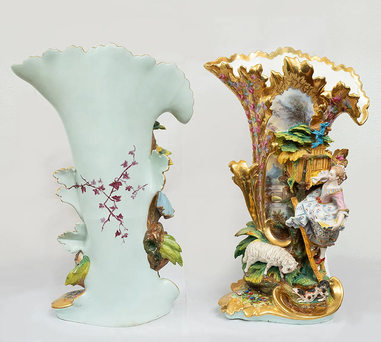 Louis Philippe Napoletan vase by Capodimonte porcelain, '800 8