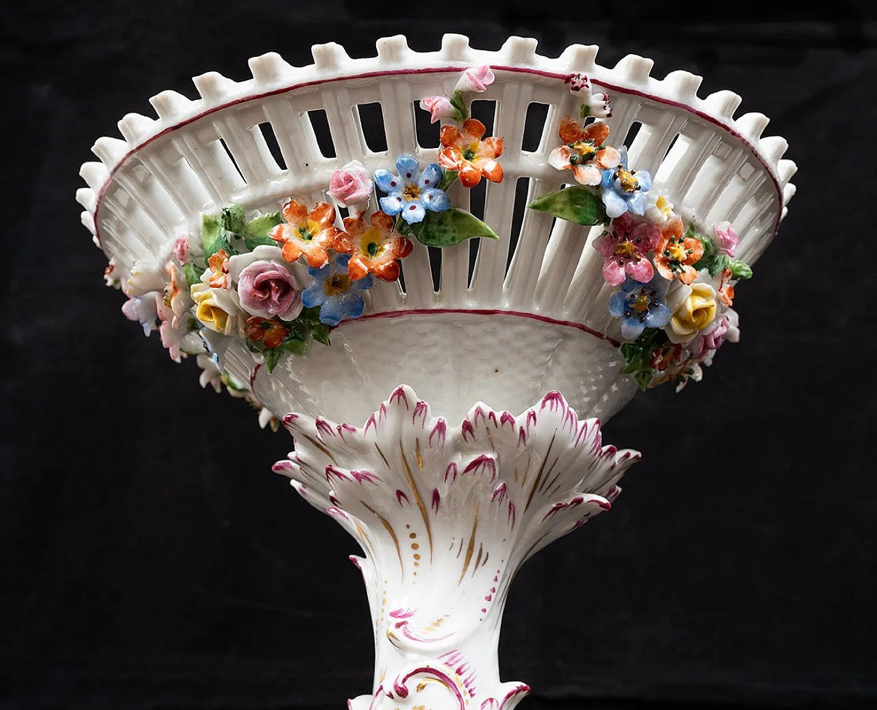 French centerpiece polycromed painted ceramic by Sevres, 20th century 4