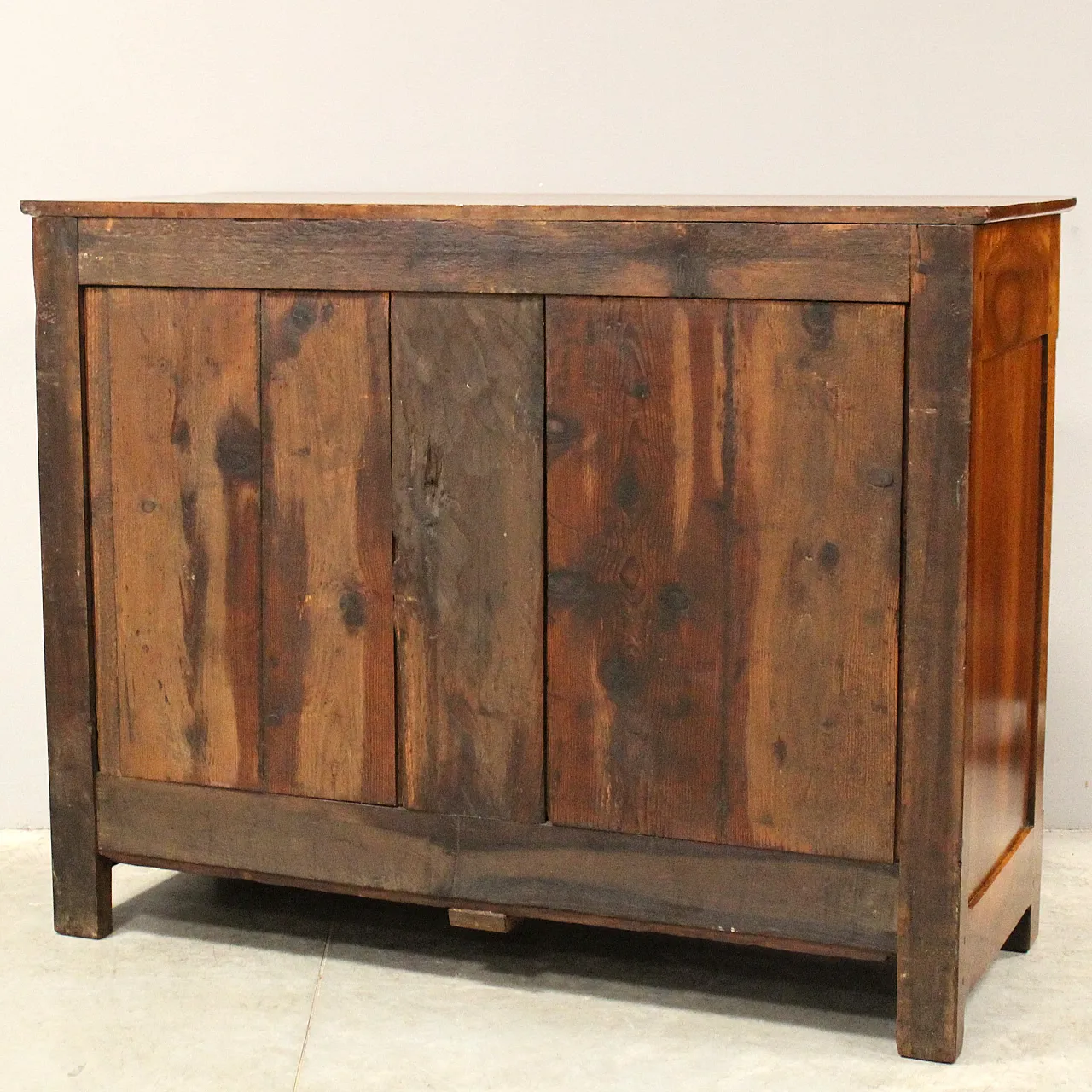 Empire credenza with 3 drawers in walnut, 19th centiry 12