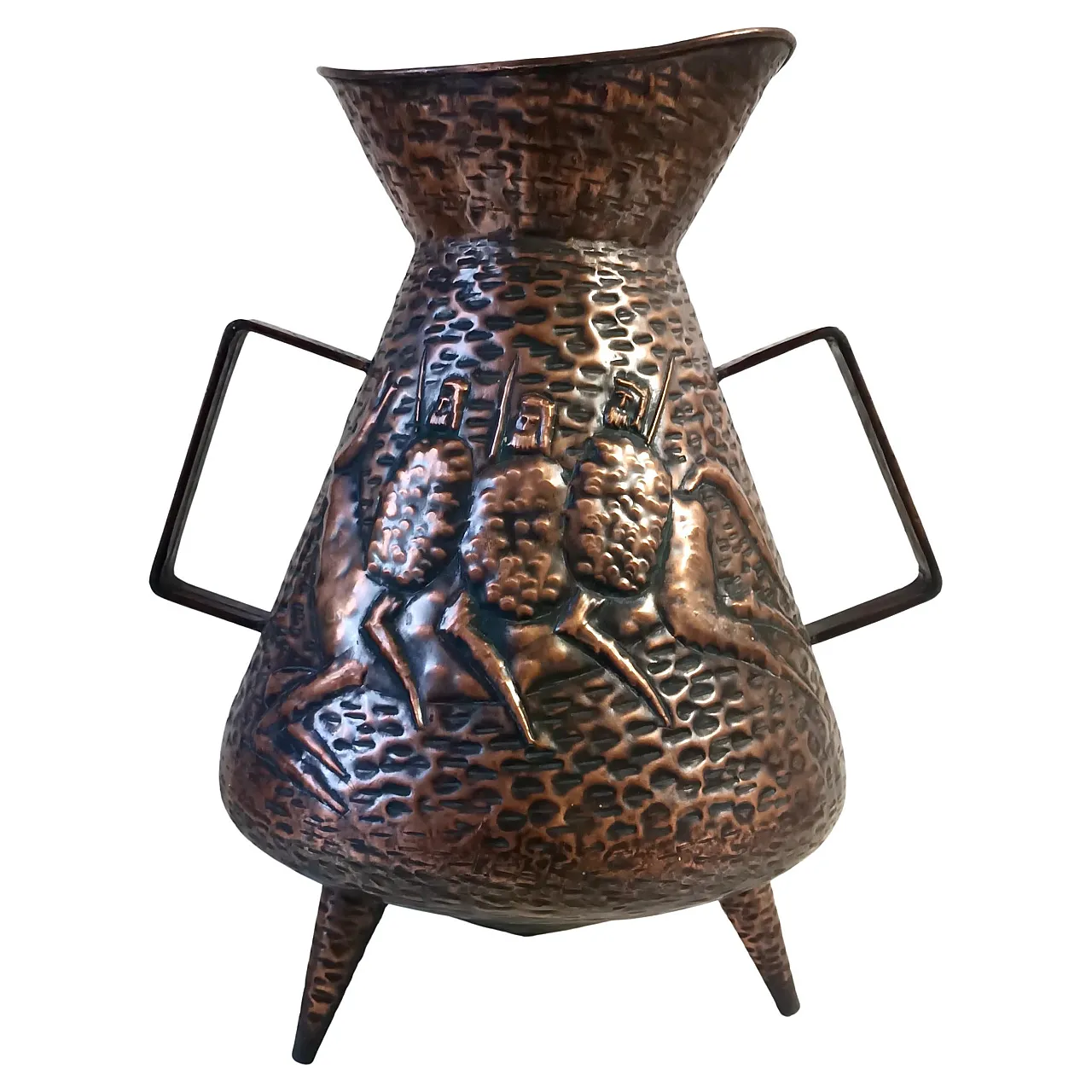 Copper Umbrella Stand  Vase Attr. to Angelo Bragalini, Italy, 1960s 1