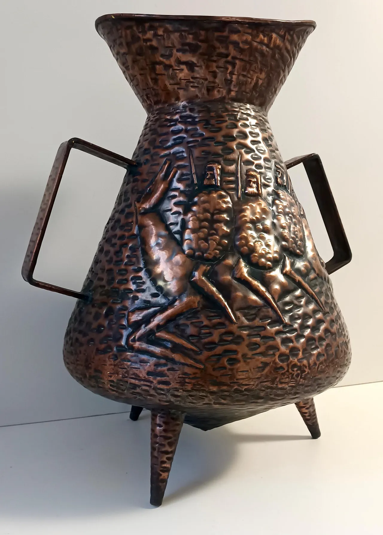 Copper Umbrella Stand  Vase Attr. to Angelo Bragalini, Italy, 1960s 5