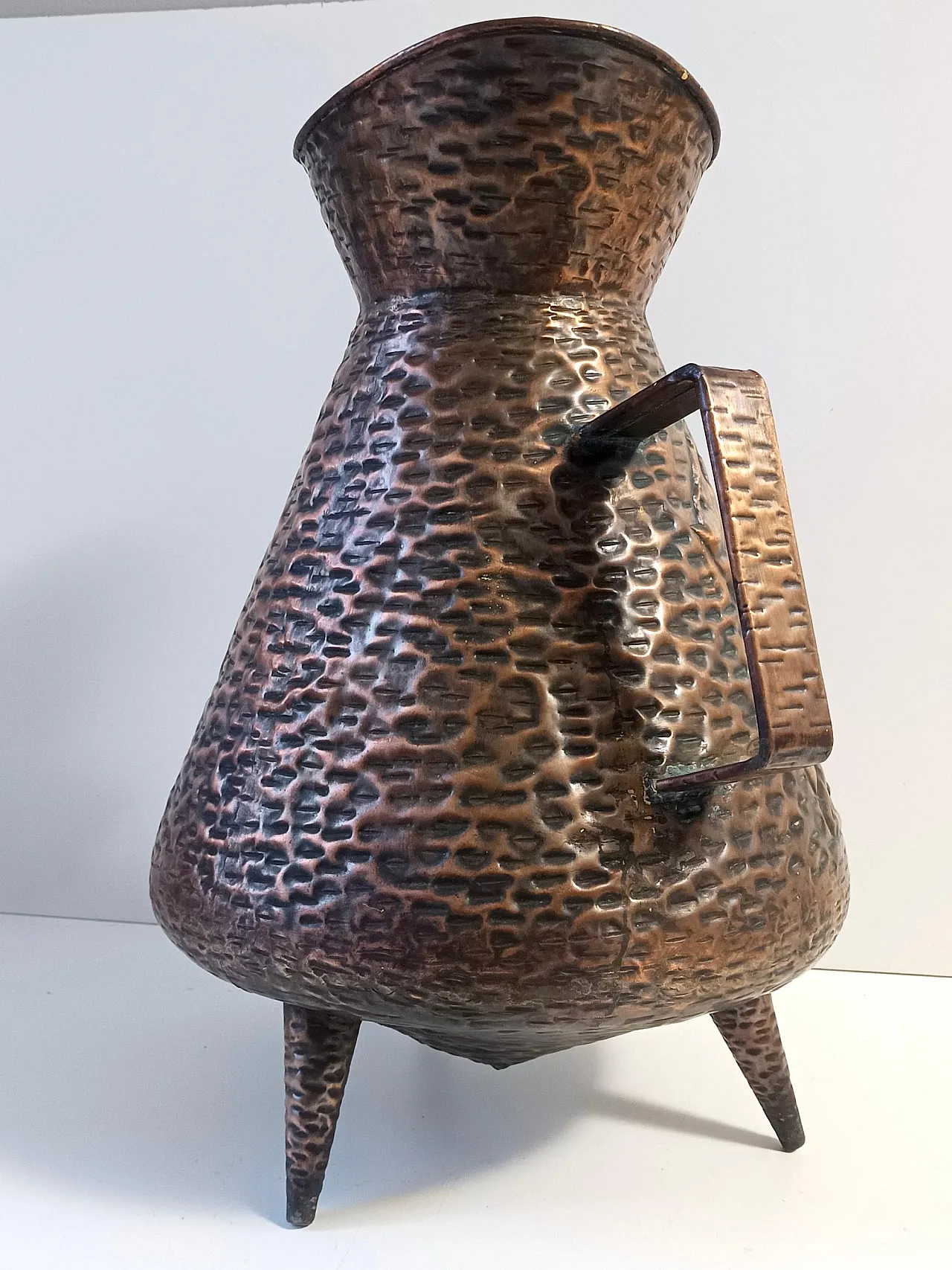 Copper Umbrella Stand  Vase Attr. to Angelo Bragalini, Italy, 1960s 9