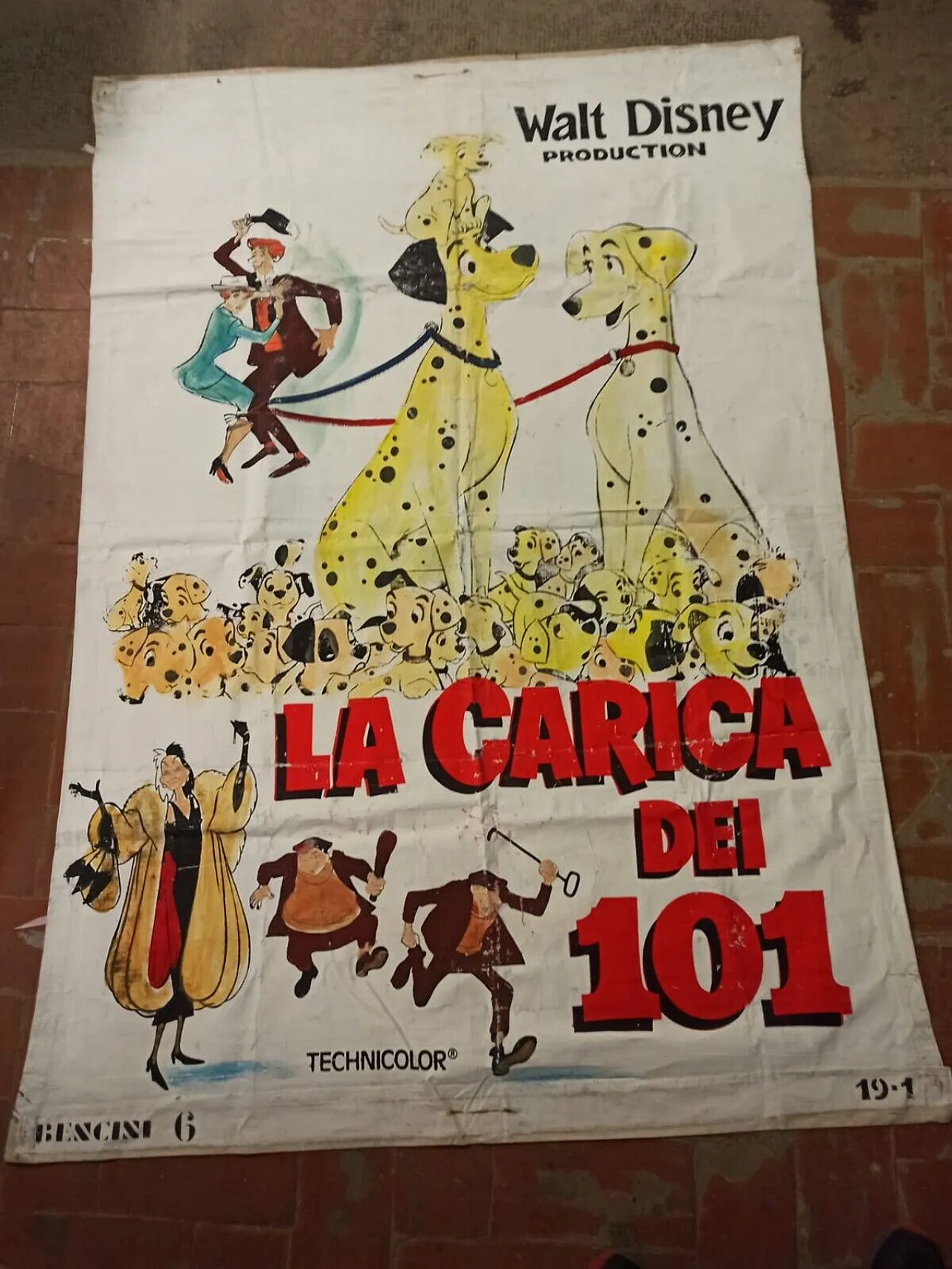 La Carica dei 101 by Bencini, mixed media on canvas, late 20th century 1