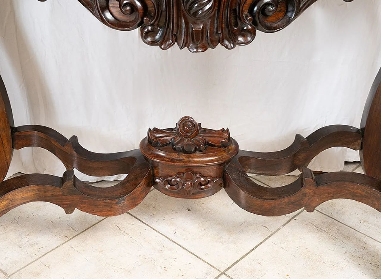 Neapolitan Louis Philippe console table in exotic wood, 19th century 5