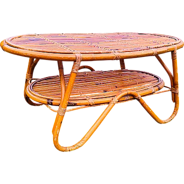 Bamboo table by Titoli Agnoli for Bonacina, 1960