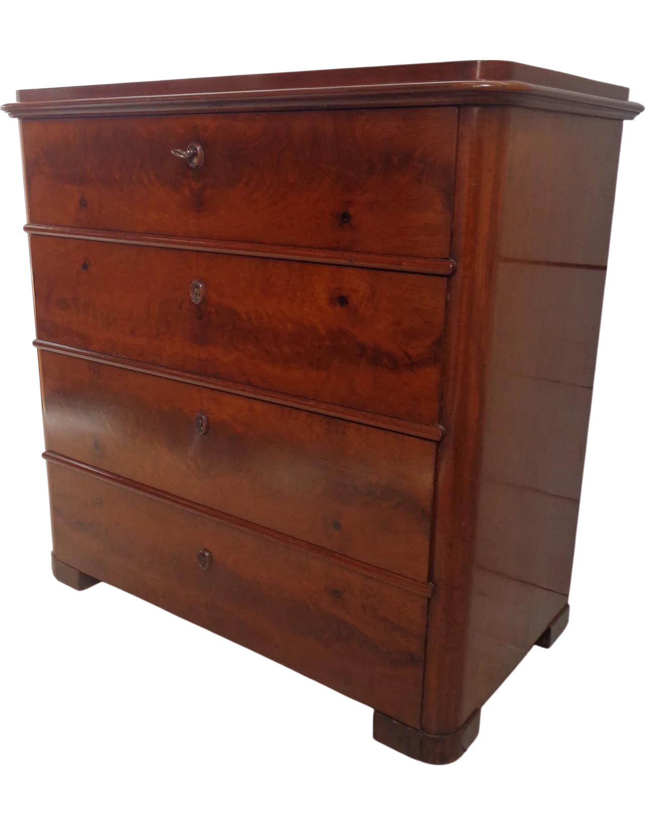 Biedermeier chest of drawers with secretaire in mahogany, 19th century 37