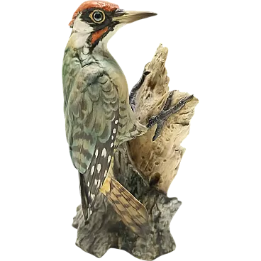 Hand-painted ceramic woodpecker by Bepi Tay, 80s