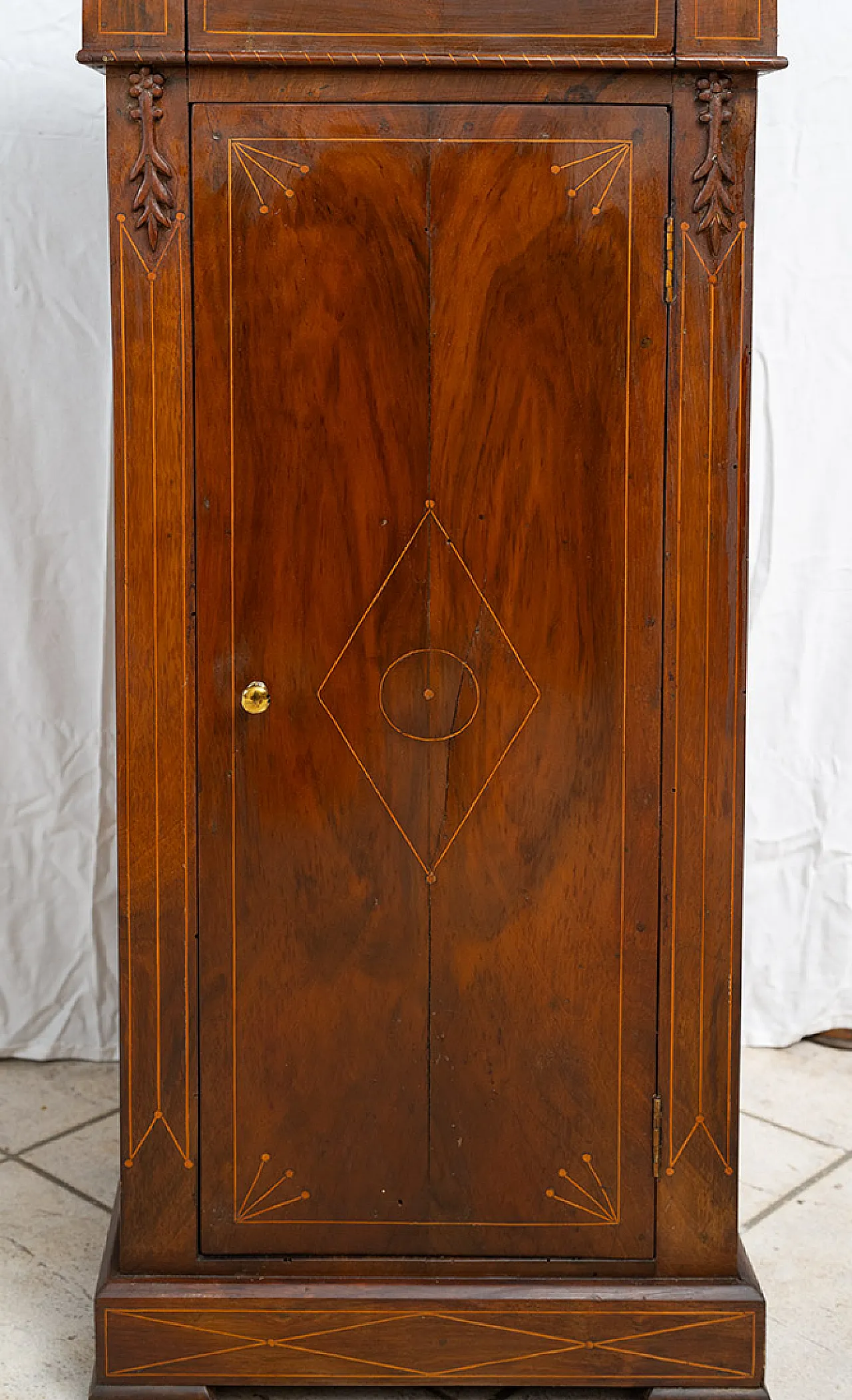 Chales X walnut bedside table with inlay and one drawer, 19th century 3