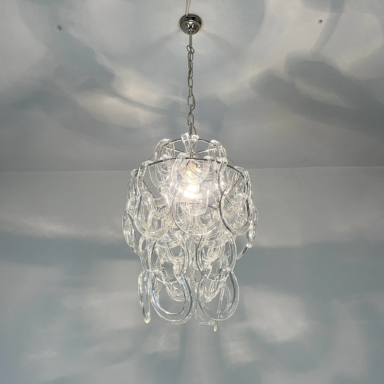 Chandelier in the Giogal Style of Mangiarotti, Murano Italy '70s 2