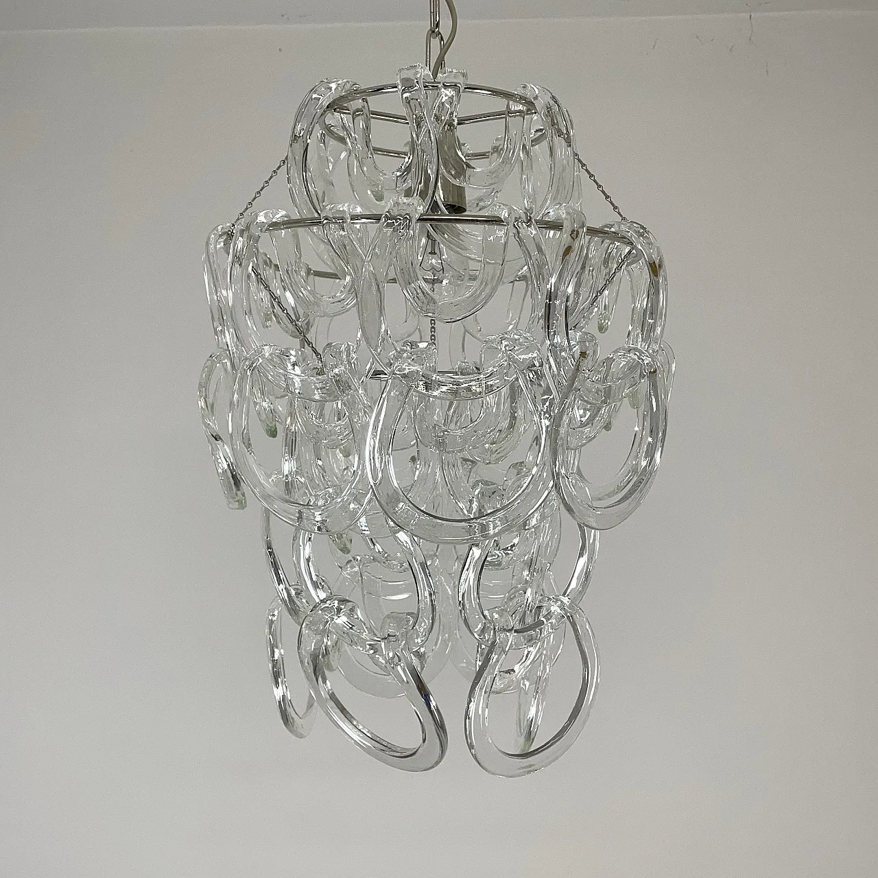 Chandelier in the Giogal Style of Mangiarotti, Murano Italy '70s 3