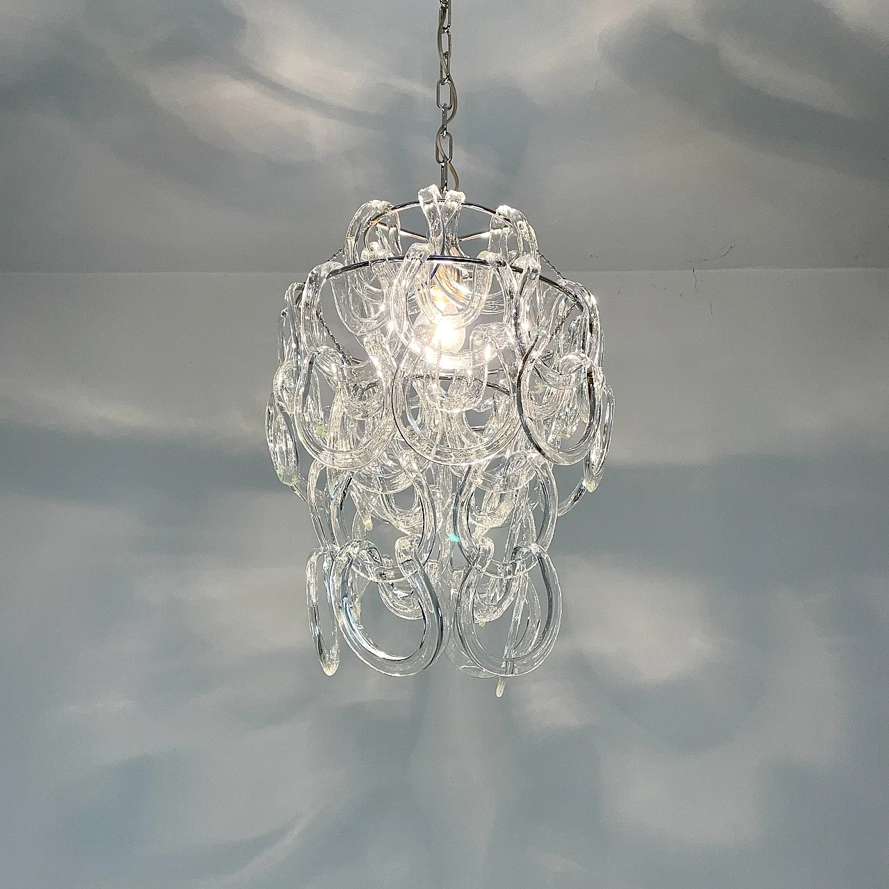 Chandelier in the Giogal Style of Mangiarotti, Murano Italy '70s 4