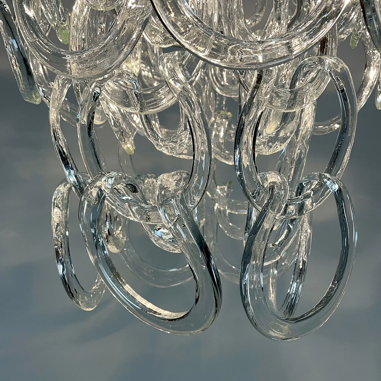 Chandelier in the Giogal Style of Mangiarotti, Murano Italy '70s 8