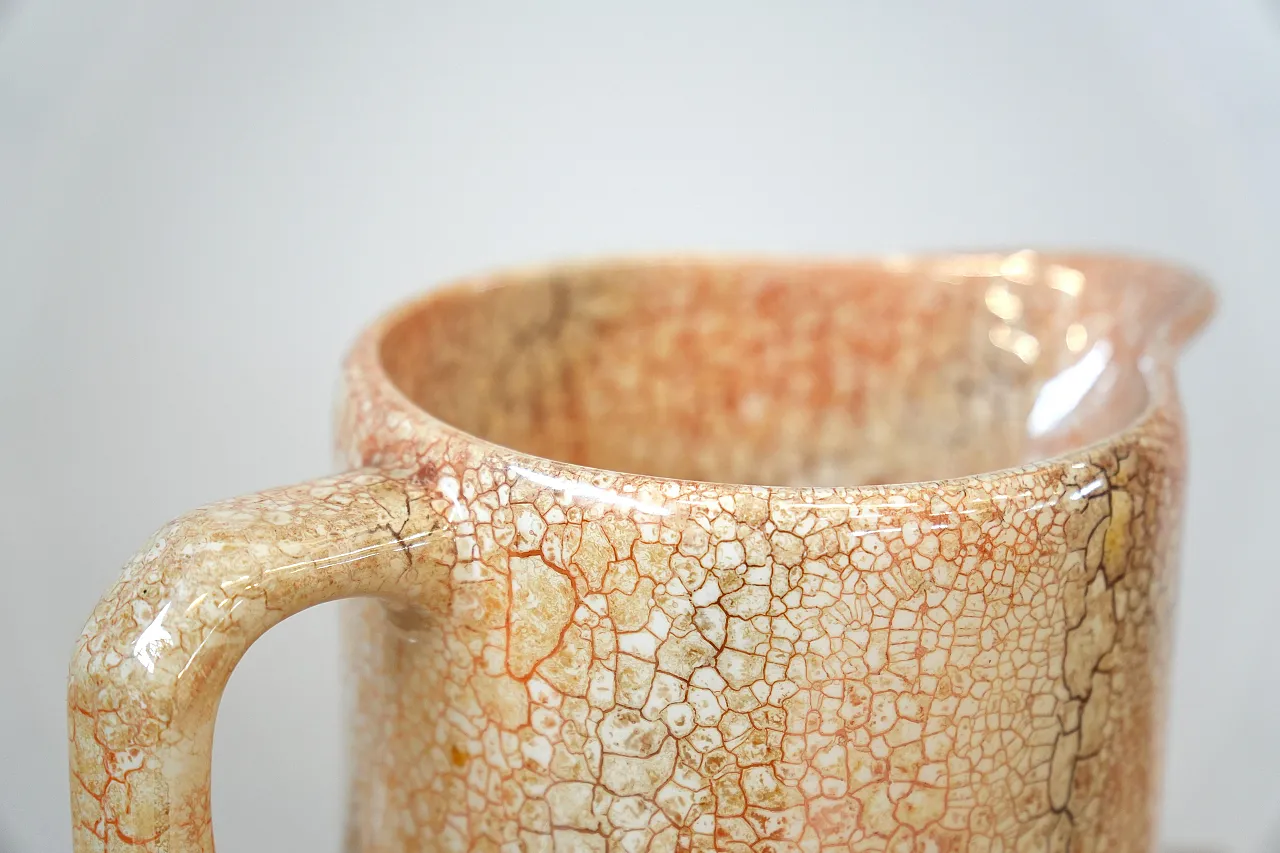 Ditmar Urbach crackle pitcher & bowl in ceramic, 1980s 3