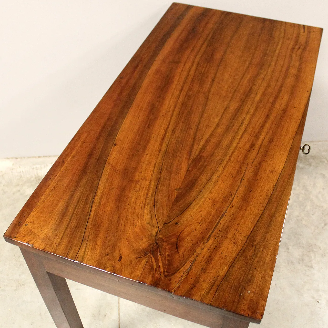 Empire console table desk in walnut, 19th century 5