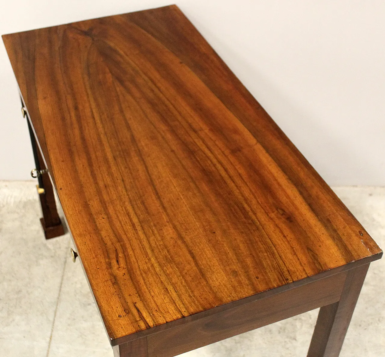 Empire console table desk in walnut, 19th century 6