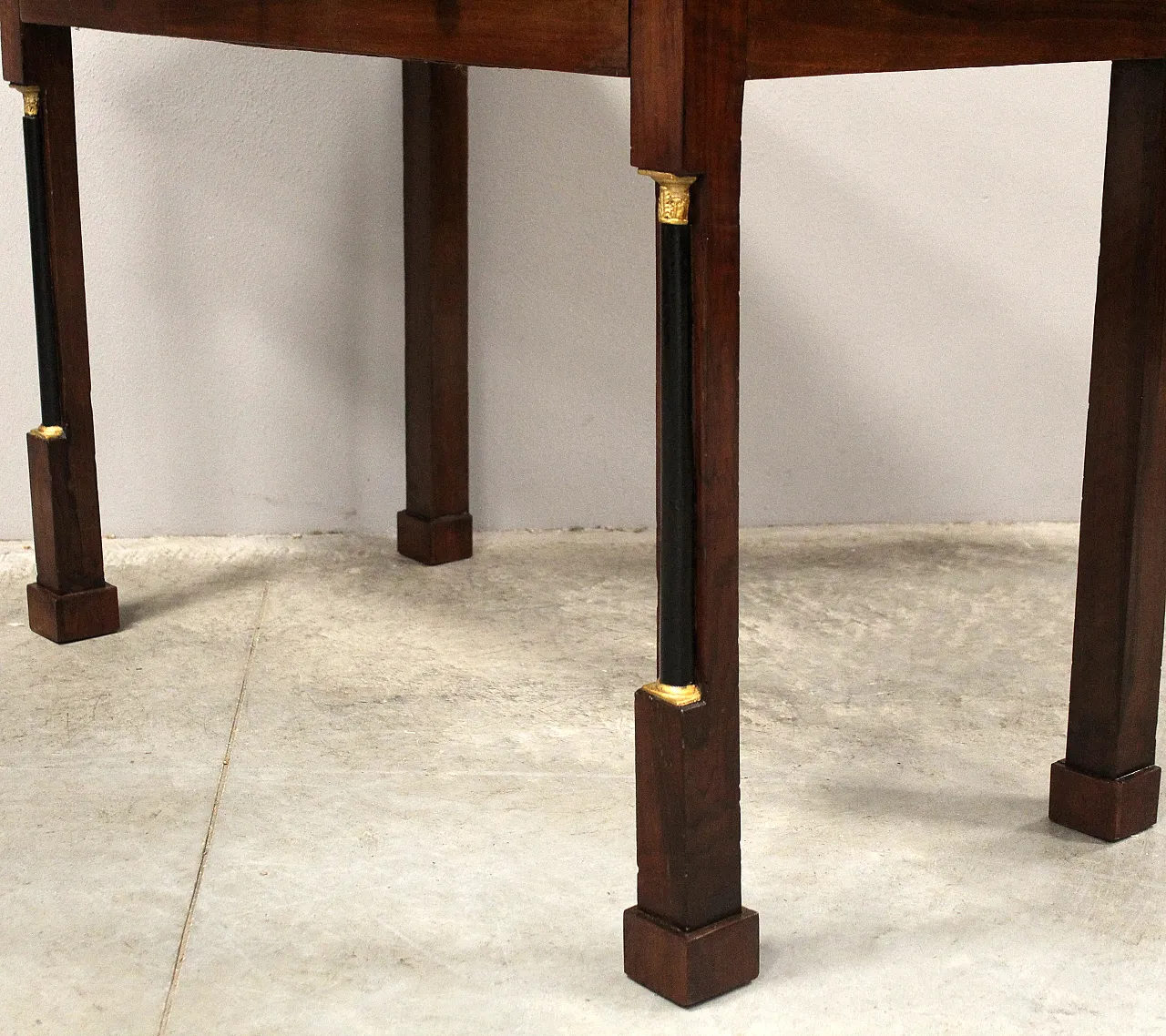 Empire console table desk in walnut, 19th century 10