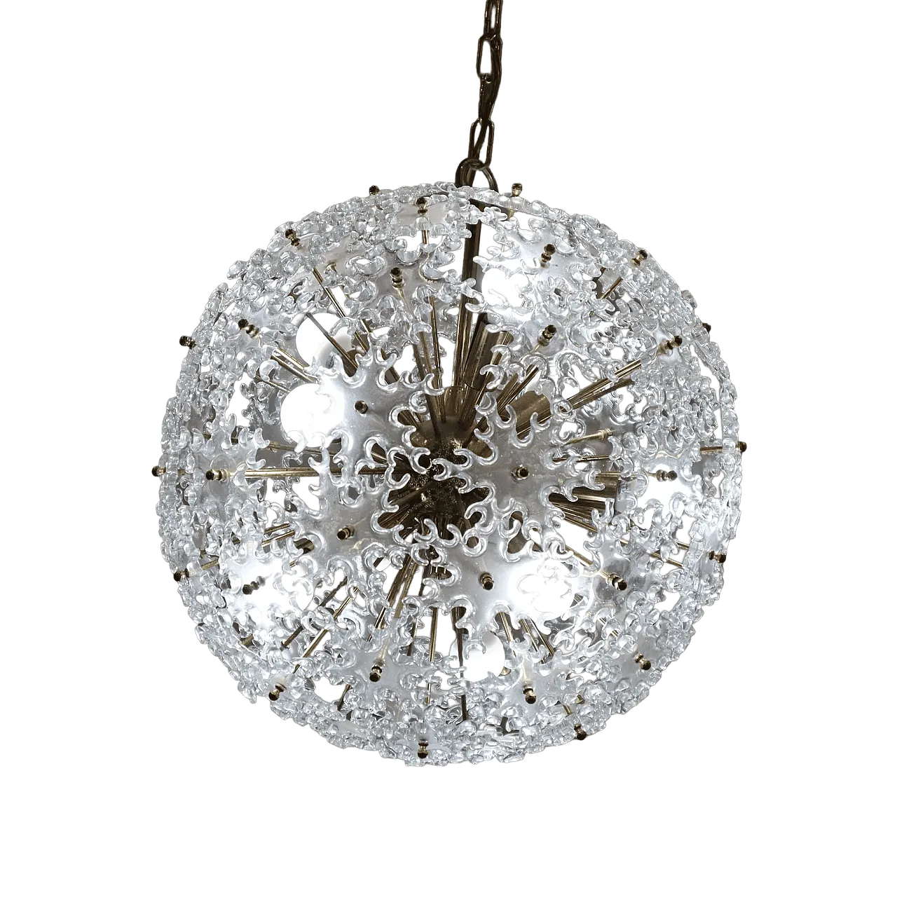 Sputnik Murano glass chandelier half century, Mazzega, Italy, 1960 10