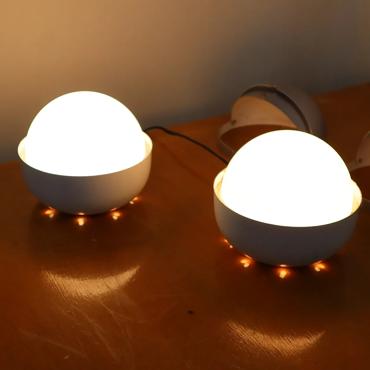 Pair of space Age by Lamperti lamps, Italy, 60s 8