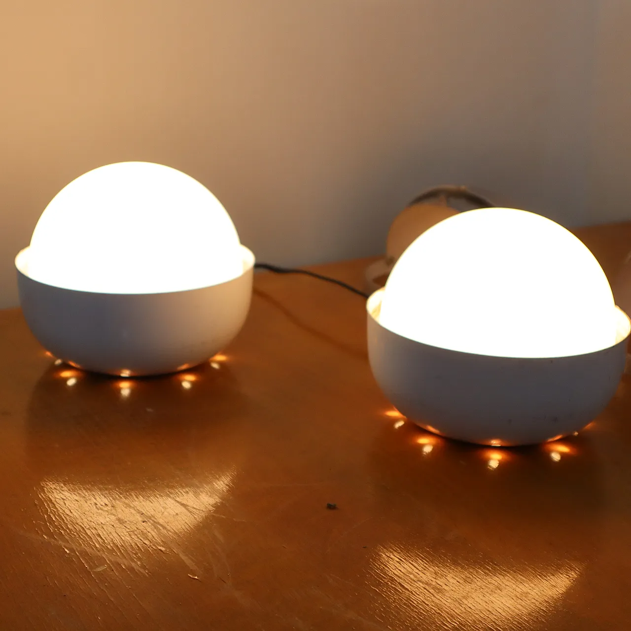 Pair of space Age by Lamperti lamps, Italy, 60s 9