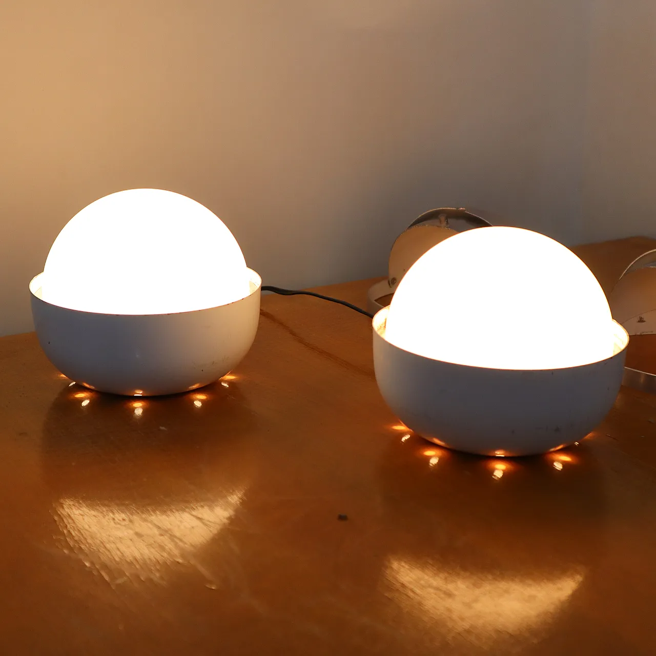 Pair of space Age by Lamperti lamps, Italy, 60s 10