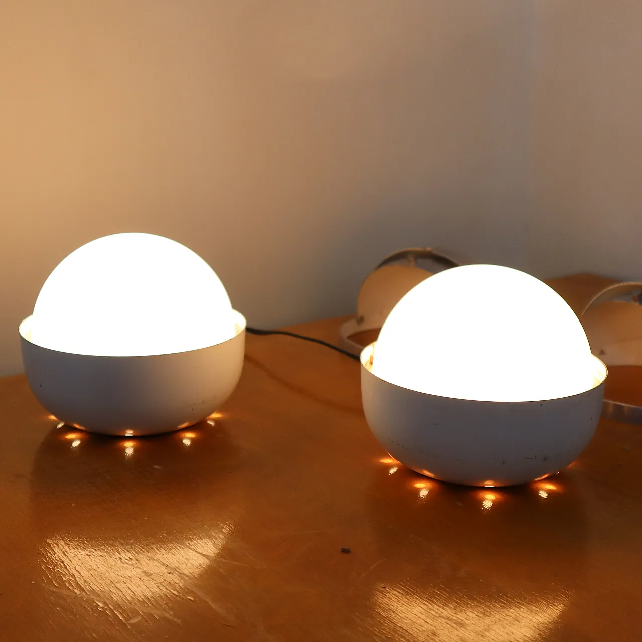 Pair of space Age by Lamperti lamps, Italy, 60s 11