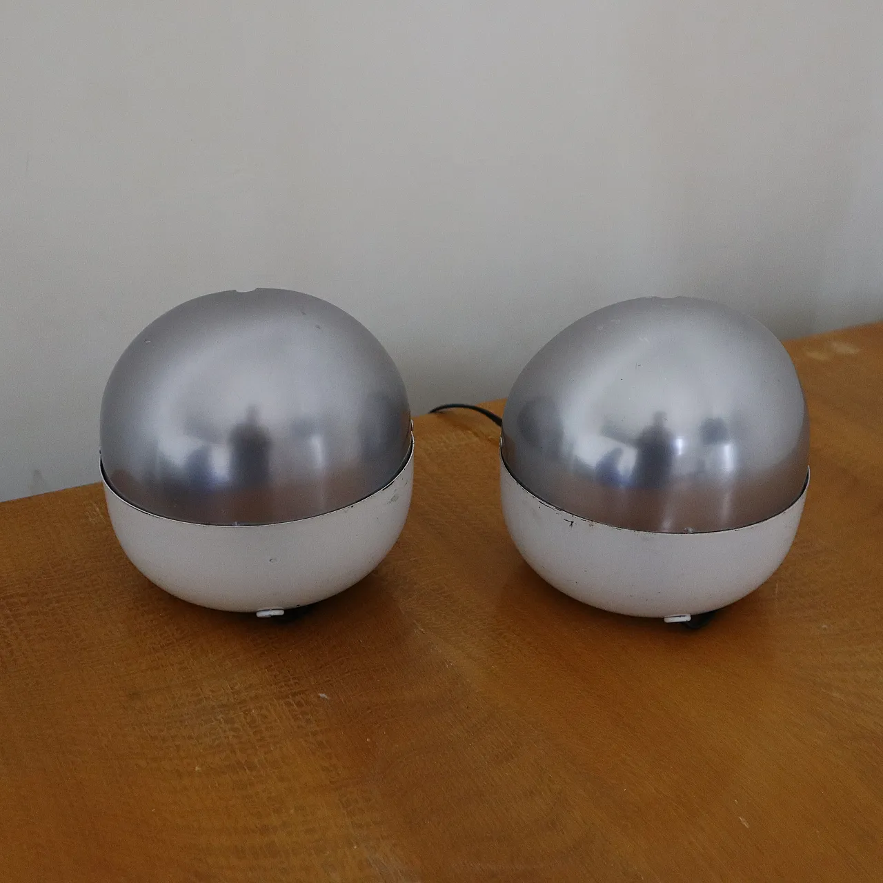 Pair of space Age by Lamperti lamps, Italy, 60s 16