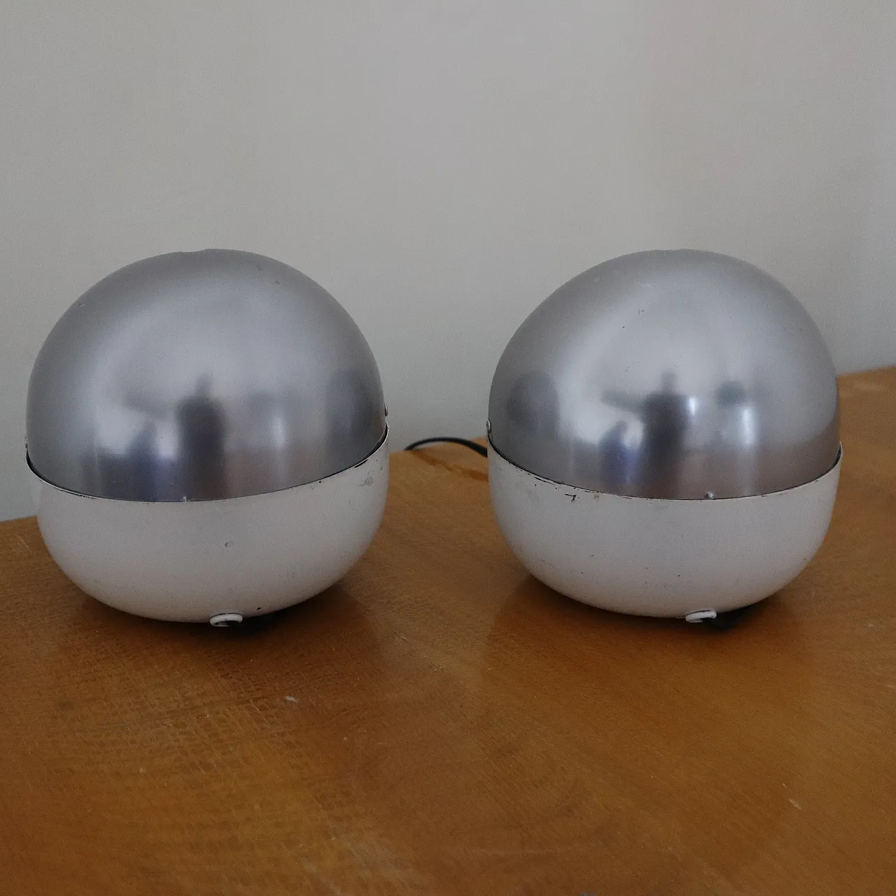 Pair of space Age by Lamperti lamps, Italy, 60s 17