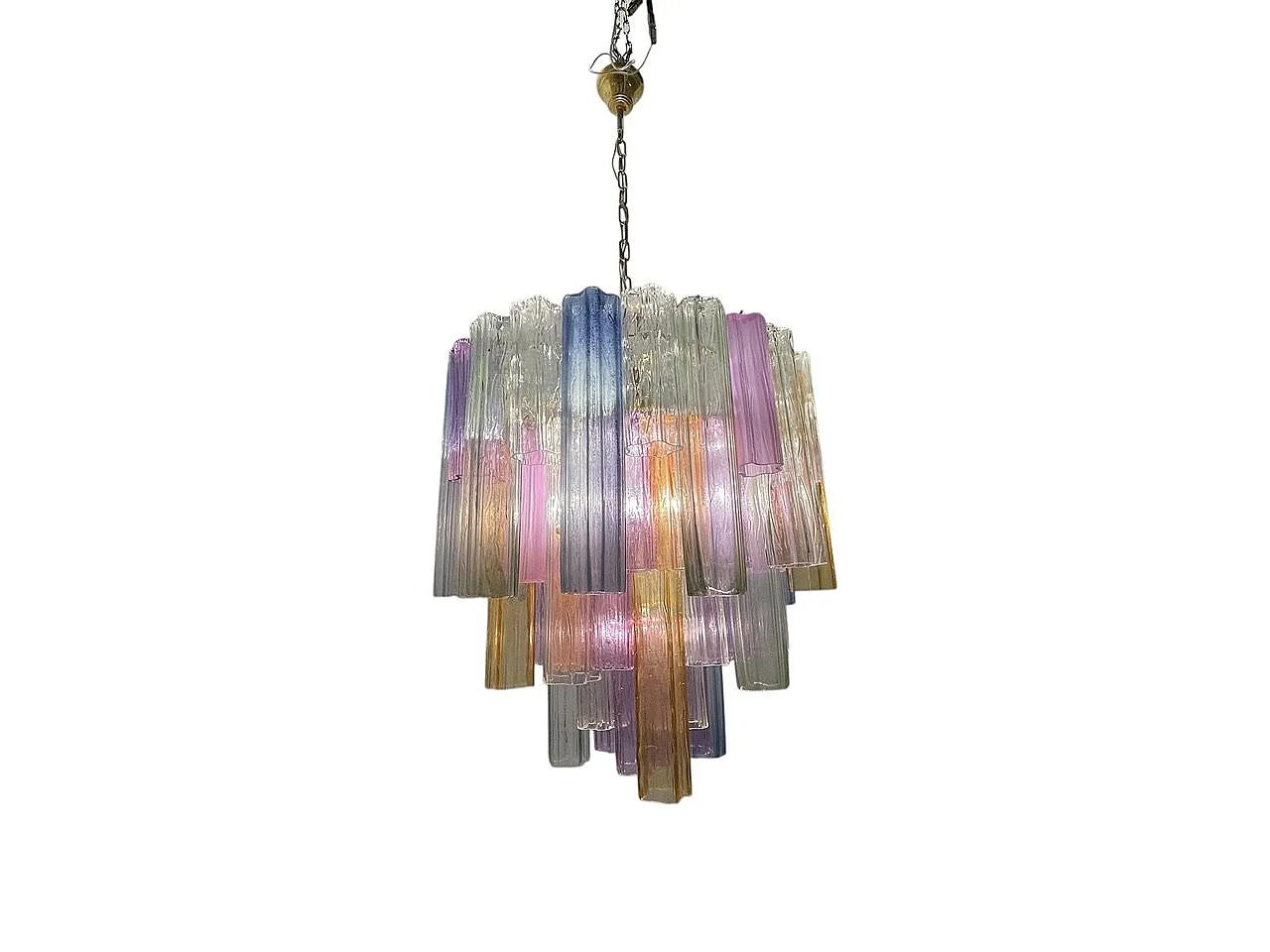 Large Pop Art Murano Glass Tronchi Chandelier, 1970s 1