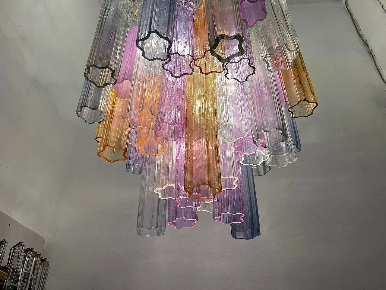 Large Pop Art Murano Glass Tronchi Chandelier, 1970s 18