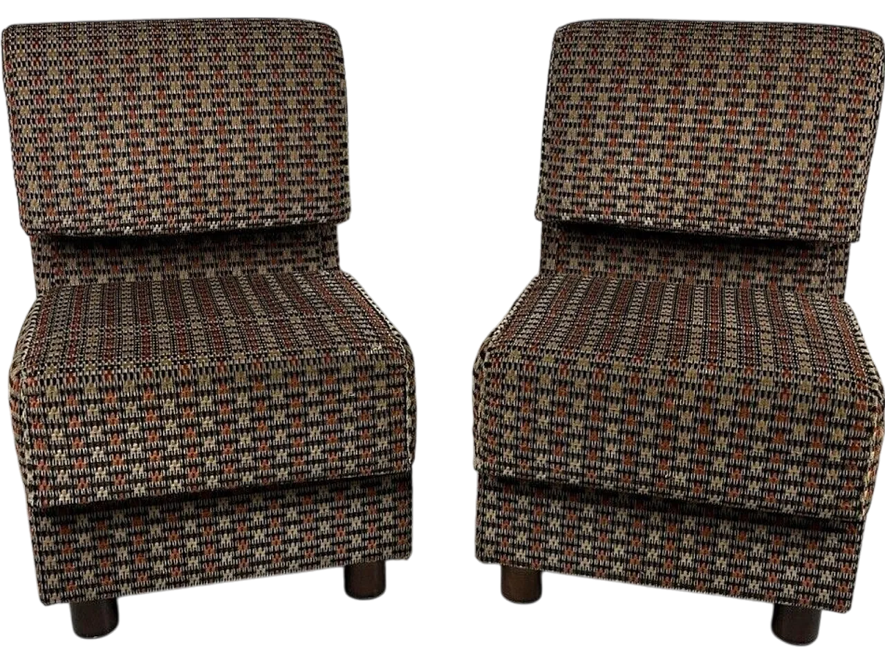 Pair of modular fabric armchairs, 1960s 12