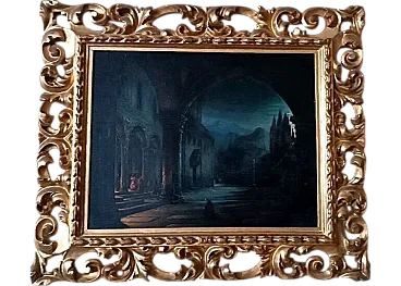 Florence by night, oil on panel by Fabio Borbottoni, 19th century