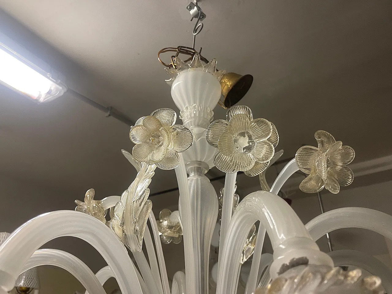 Large Venetian Murano Glass Chandelier, 1960s 10