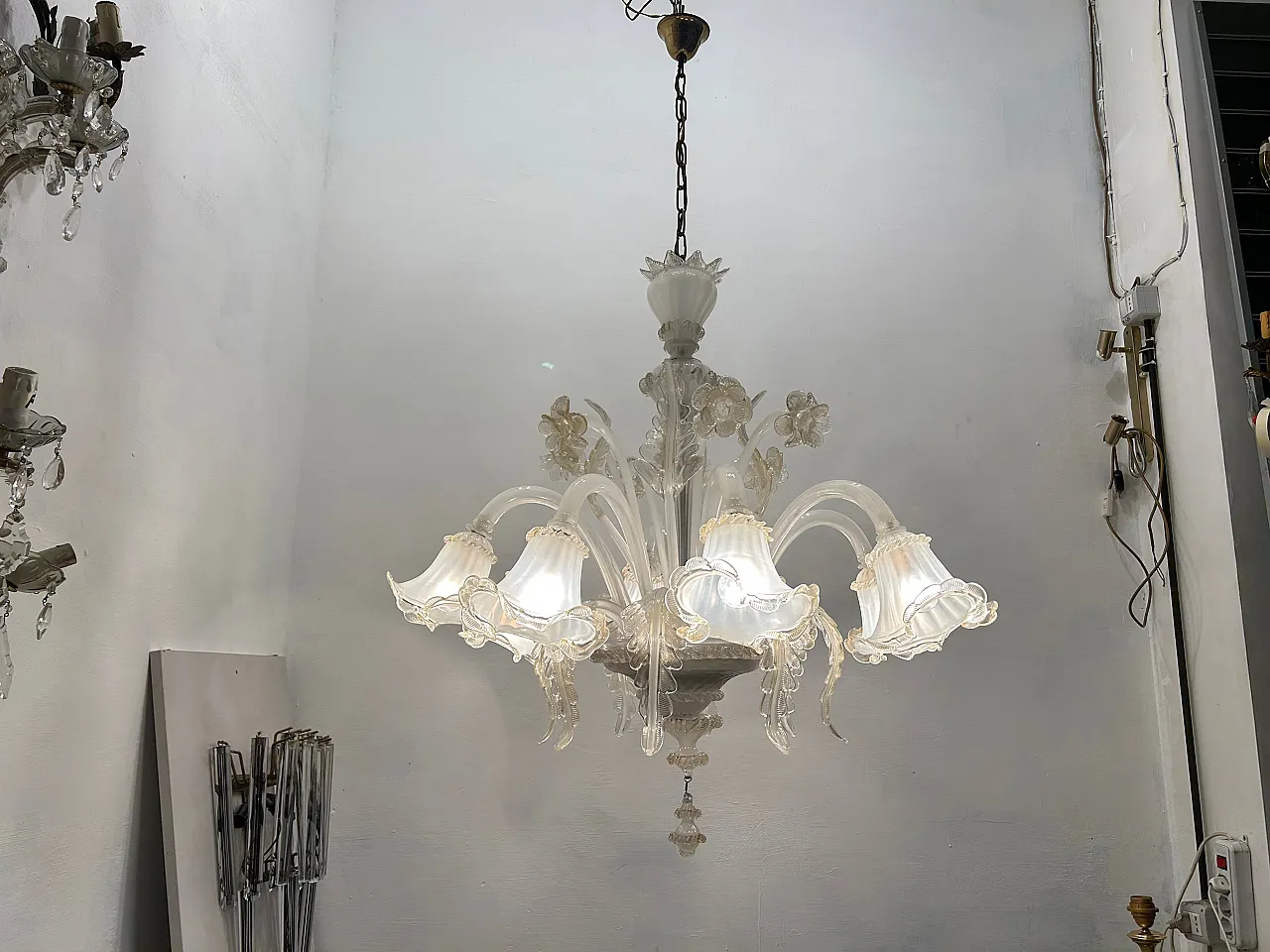 Large Venetian Murano Glass Chandelier, 1960s 12