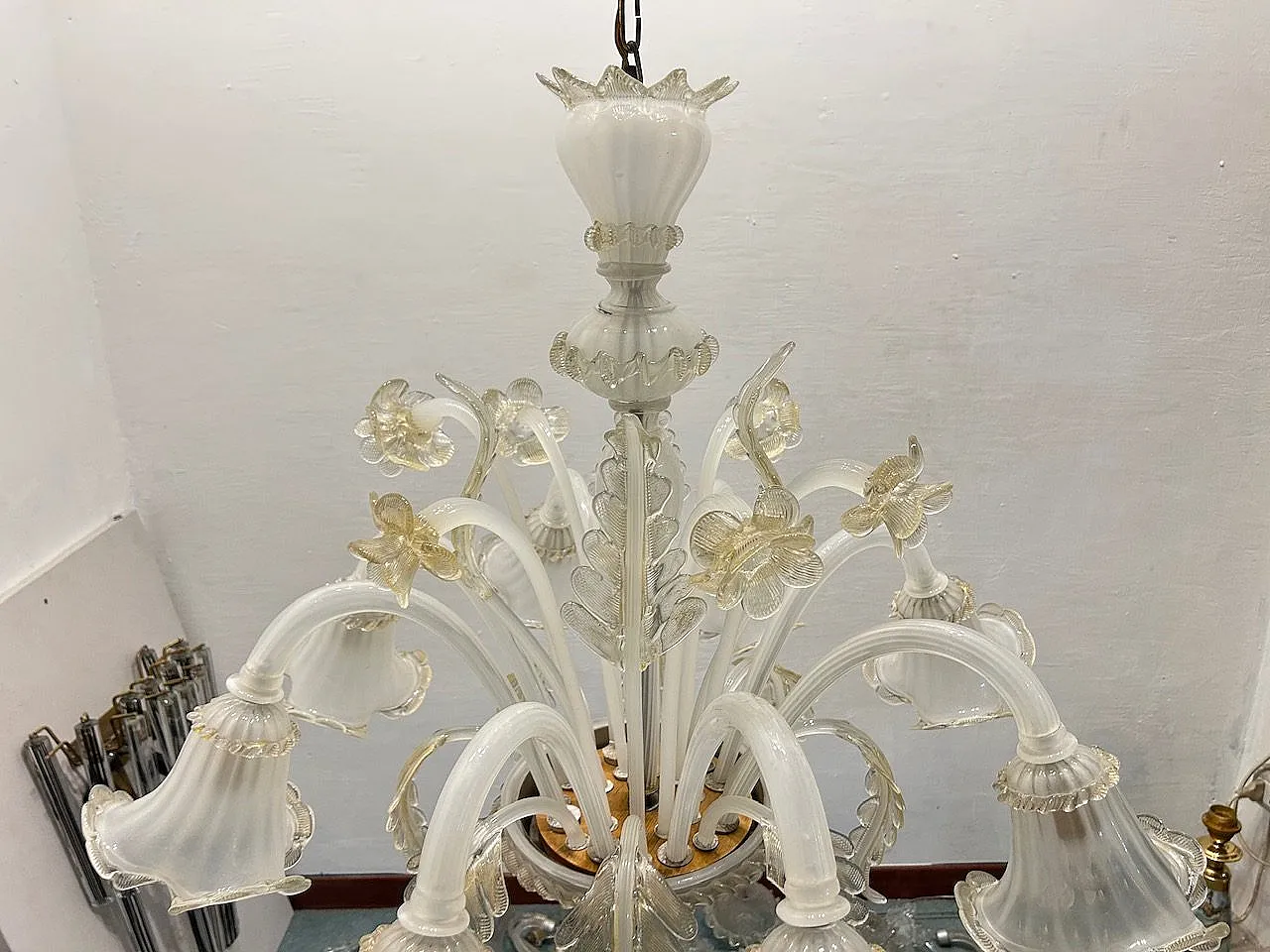 Large Venetian Murano Glass Chandelier, 1960s 13