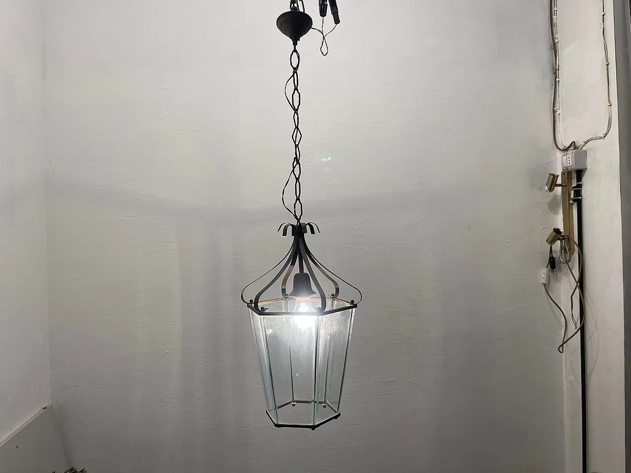 Bronze Glass Light Pendant, 1950s 3