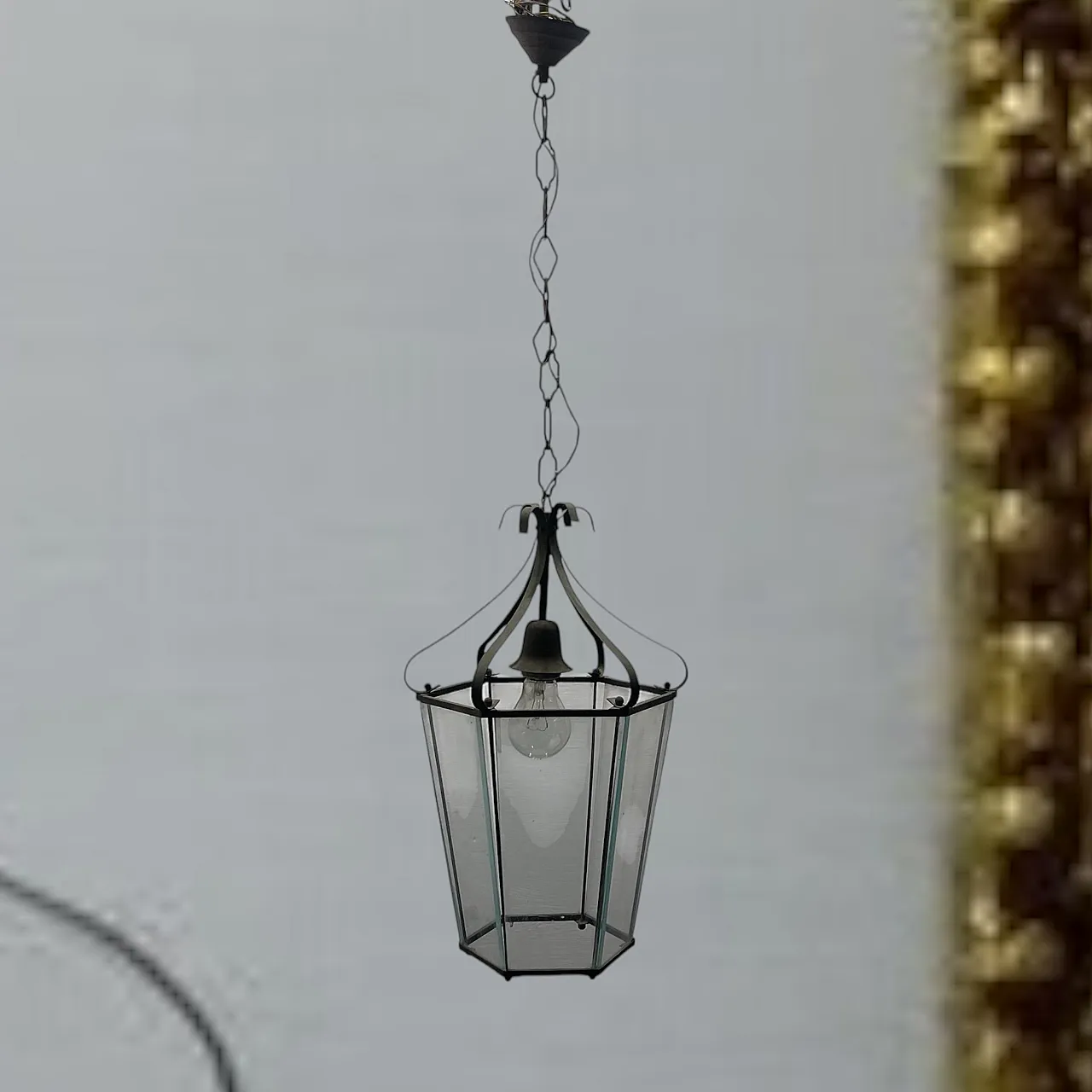 Bronze Glass Light Pendant, 1950s 8